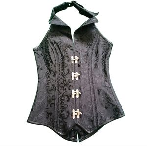 Victorian halter corset Black